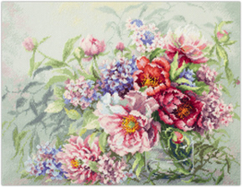 Borduurpakket Peonies and Hydrangeas - Chudo Igla   ci-510-224