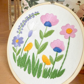 Vrij borduren pakket Pastel Meadow - Milpoint     mil-e1-015k