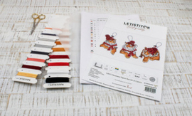 Borduurpakket Christmas Tigers Toys kit of 3 pieces - Leti Stitch  leti-l8017