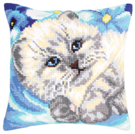 Kussen borduurpakket Cute Kitten - Collection d'Art    cda-5202