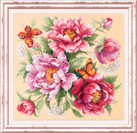 Borduurpakket Flower Magic - Peonies - Chudo Igla    ci-140-001