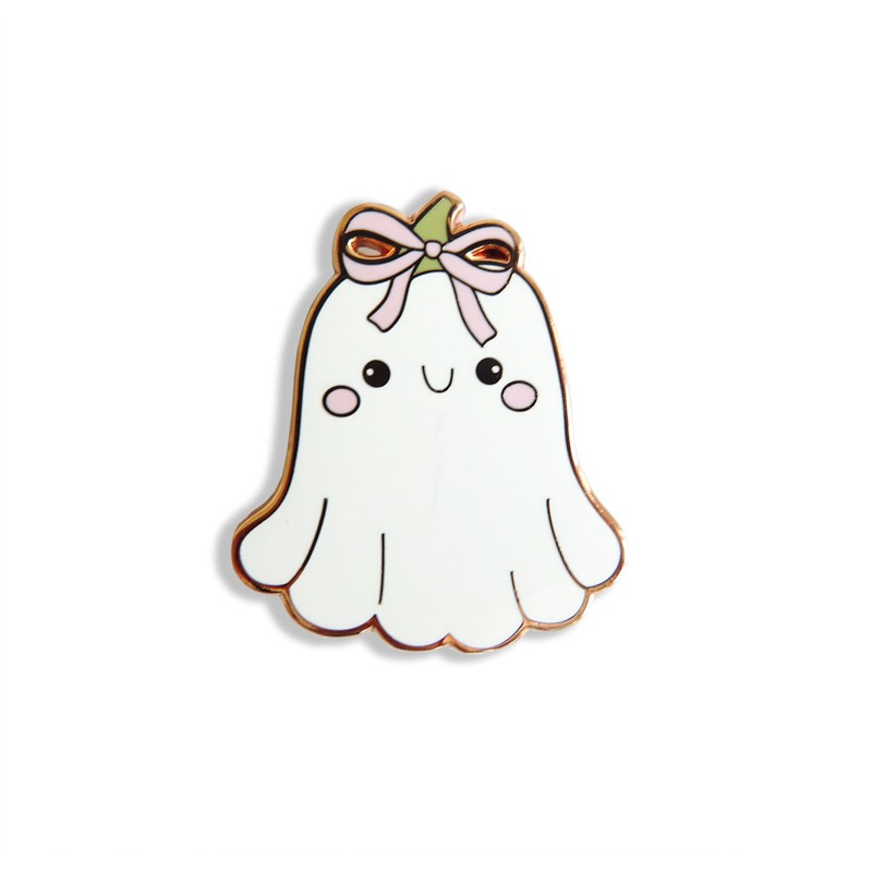 Needle Minder Boo, the Ghost with the Pink Bow - Leti Stitch      leti-14363