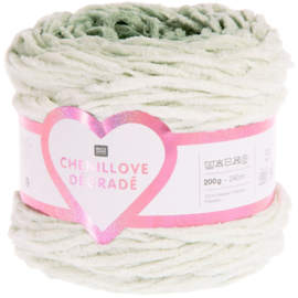Chenillove Dégradé 200 gram = 240 meter - olijf groen 005
