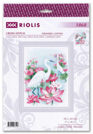 Borduurpakket Lotus Field - Herons - RIOLIS    ri-1868