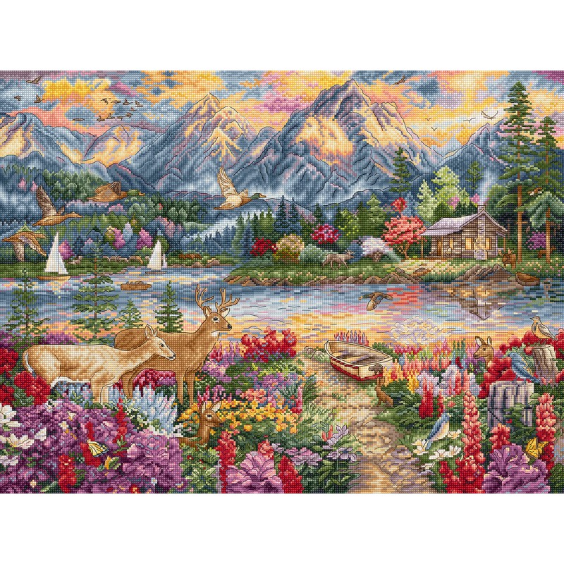 Borduurpakket Spring Mountain Majesty - Leti Stitch    leti-l9939