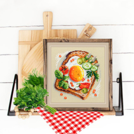 Borduurpakket Fried Eggs Toast - Chudo Igla    ci-120-092