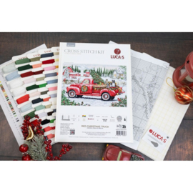 Borduurpakket Red Christmas Truck - Luca-S     ls-bu5101