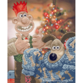 Borduurpakket Wallace & Gromit - Happy Holidays Old Pooch! - Bothy Threads        bt-xwg10