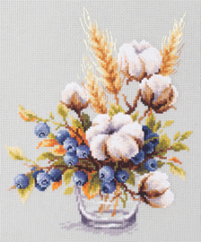 Borduurpakket Blooming Cotton and Blueberry - Chudo Igla    ci-100-013