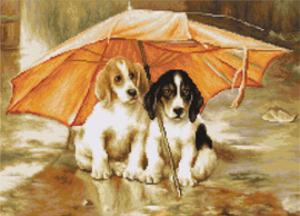Borduurpakket Couple under an Umbrella - Luca-S    ls-b550