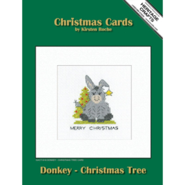Borduurpakket Donkey Card - Christmas Tree - Heritage Crafts     hc-1918a