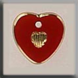 Glass Treasures Small Engraved Heart Red-Gold - Mill Hill mh-12093