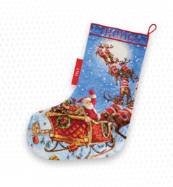 Borduurpakket The Reindeers on it's Way! Stocking - Leti Stitch  leti-0989