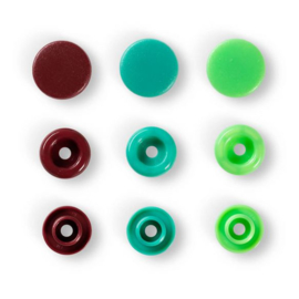 Prym Love Color Snaps / hart 12,4mm / groen en bruin