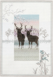 Borduurpakket Misty Mornings - Frosty Deer - Derwentwater Designs     bt-dwmm05