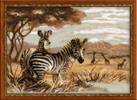 Borduurpakket Zebras in the Savannah - RIOLIS    ri-1143