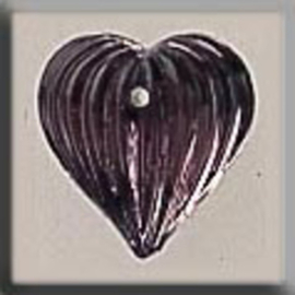 Glass Treasures Medium Fluted Heart-Amethyst - Mill Hill   mh-12068