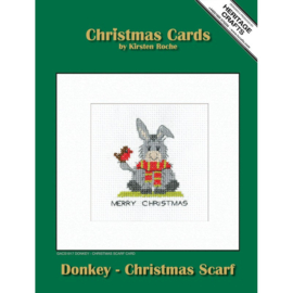 Borduurpakket Donkey Card - Christmas Scarf - Heritage Crafts     hc-1917a