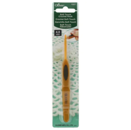 Clover Softgrip Touch haaknaald aluminium 4.00mm / CL 1007