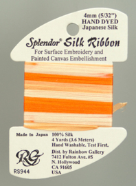 Splendor Silk Ribbon Orange Sherbet - Rainbow Gallery     rg-rs944