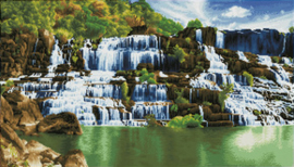 Diamond Dotz Pongour Waterfall - Needleart World    nw-dd14-004