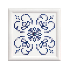 Diamond Dotz Blue on White with Frame - Needleart World    nw-dd01-004f