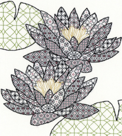 Borduurpakket Blackwork - Water Lily - Bothy Threads    bt-xbw03