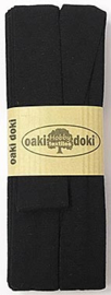 Oaki Doki Tricot de Luxe  / Jersey Biaisband / Zwart 100