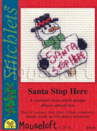 Borduurpakket Santa Stop Here - Mouseloft  ml-014-j31