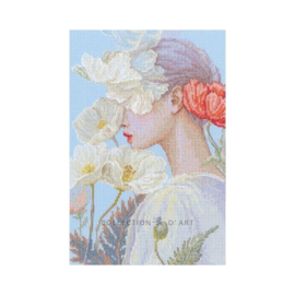 Borduurpakket Lady with Flower - RTO     rto-m01094