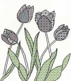Boduurpakket Blackwork - Tulips - Bothy Threads    bt-xbw08