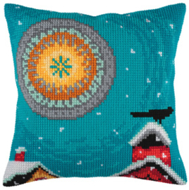 Kussen borduurpakket Winter Sun - Collection d'Art    cda-5349