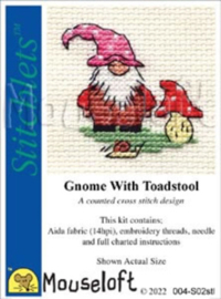 Borduurpakket Gnome with Toadstool - Mouseloft   ml-004-s02