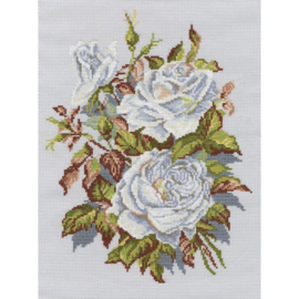 Borduurpakket White Roses - RTO     rto-m00407