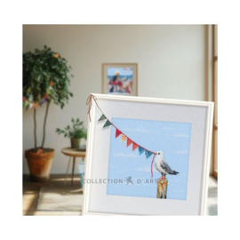 Borduurpakket Seagull with Flags - RTO   rto-m01107