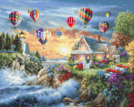 Borduurpakket Balloons over Sunset Cove - Luca-S   ls-b614