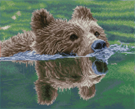 Diamond Squares Grizzly Swim - Needleart   nw-dq10-022