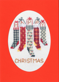 Borduurpakket Christmas Card - Christmas Stockings - Derwentwater Designs      bt-dwcdx40