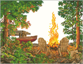 Diamond Dotz Lakeside Red Canoe - Needleart World   nw-dd12-072