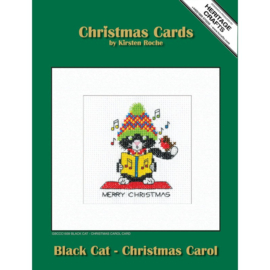 Borduurpakket Black Cat Card - Christmas Carol - Heritage Crafts     hc-1939a