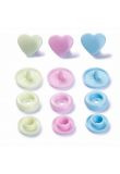 Prym Love Color Snaps / hart 12,4mm / creme, babyblauw en babyroze