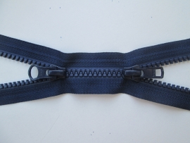 YKK Bloktand 6mm - dubbel deelbaar  /   058 blauw  /  lengte 50 t/m 75 cm