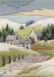 Platsteek pakket Long Stitch Seasons - Winter Cottage - Bothy Threads     bt-dw14mls12