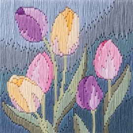 Platsteek pakket Long Stitch - Tulips - Derwentwater Designs    bt-dwsls13