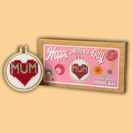 Borduurpakket Matchbox Happy Mother's Day (Heart) - ckc-mb-006