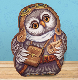 Borduurpakket Owl Cushion - PANNA    pan-1825-pd
