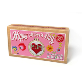 Borduurpakket Matchbox Happy Mother's Day (Heart) - ckc-mb-006
