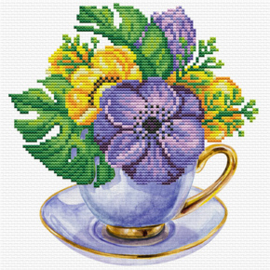 Voorbedrukt borduurpakket Mauve Cup - Needleart World    nw-nc250-002