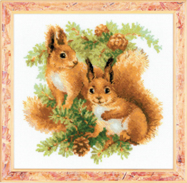 Borduurpakket Squirrels - RIOLIS    ri-1491
