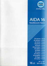 Borduurstof Aida 16 count - White - RTO